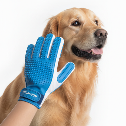 FurFriend Grooming Glove — silicone glove with soft rubber tips for pet deshedding and massage