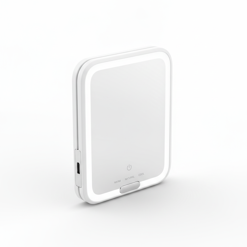 GlowPro LED Vanity Mirror — portable rechargeable makeup mirror with 3 light modes